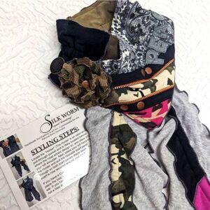 SILKWORM | Original Drawstring Handmade Scarf PEACE NWT